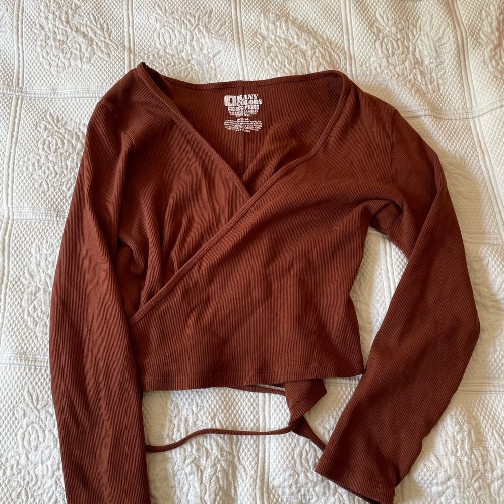 Big Bud Press fudgesicle brown wrap top